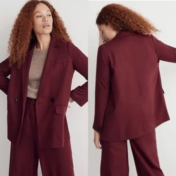 NWT - Madewell - Caldwell Drapeweave Double Breasted Blazer - Size XS - Picture 1 of 5